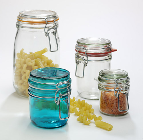 Coloured food jars
